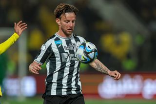 Ivan Rakitic in action for Al-Shabab against Al-Nassr in February 2024.