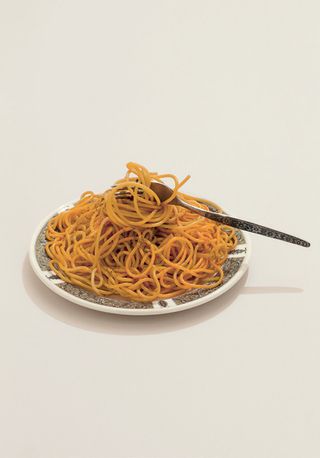 Wax plate of spaghetti