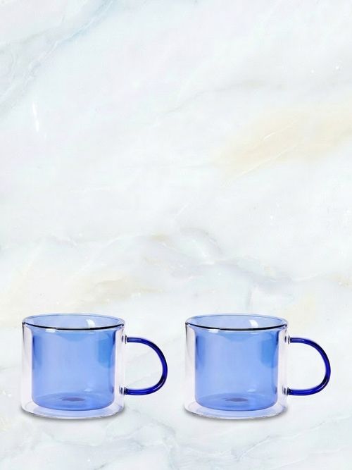 Oslo Borosilicate Glass Mug, Set of 2