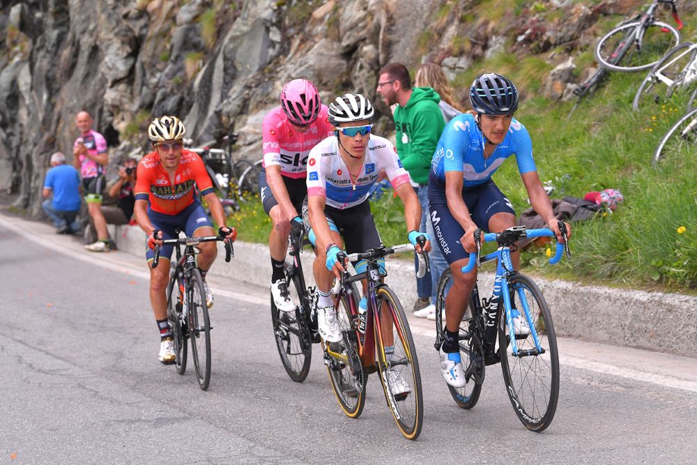 The GC leaders on one of the climbs during stage 20