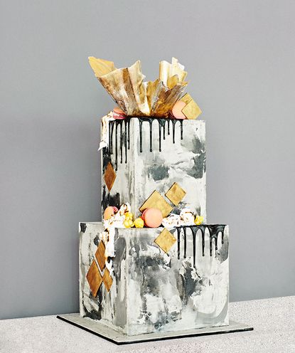 Two layer iced box cake