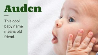 baby with a surprised face illustrating cool baby names auden