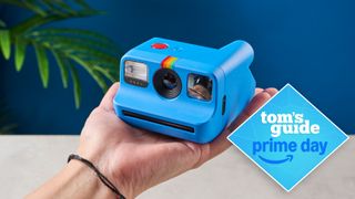 the polaroid go gen 2 instant camera in blue with a tom's guide deals badge