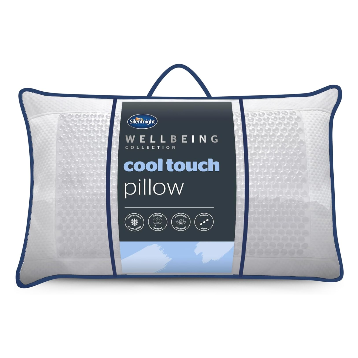 A cool touch pillow in a bag