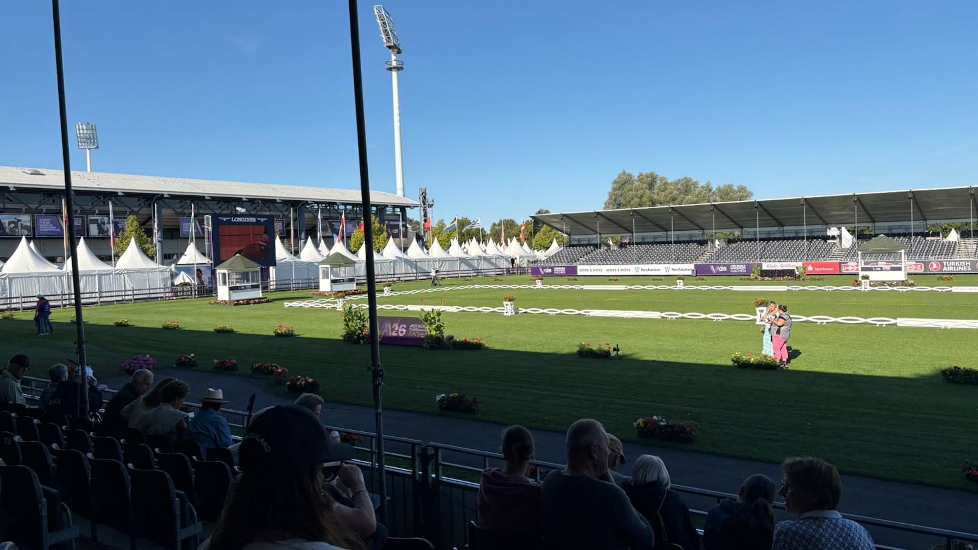 Trot up horse inspection in main arena in Aachen