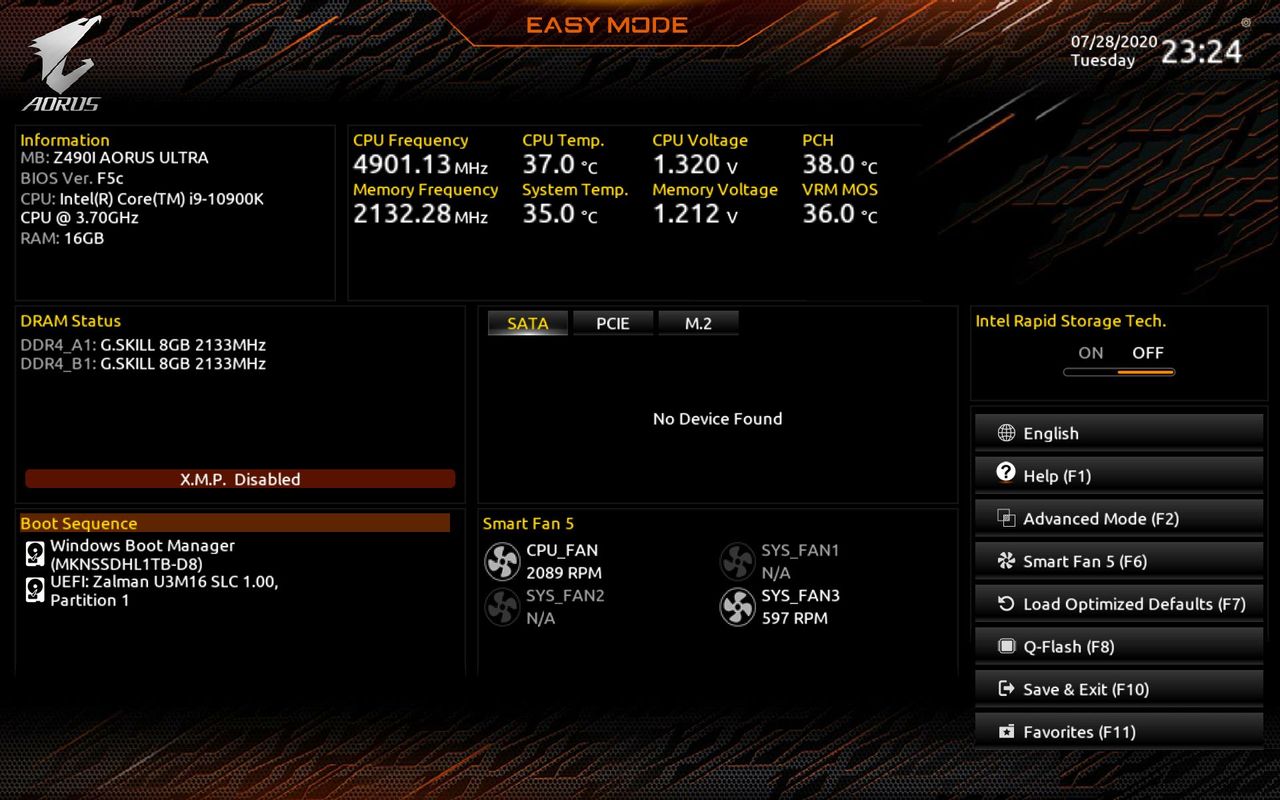 Gigabyte Z490I Aorus Ultra