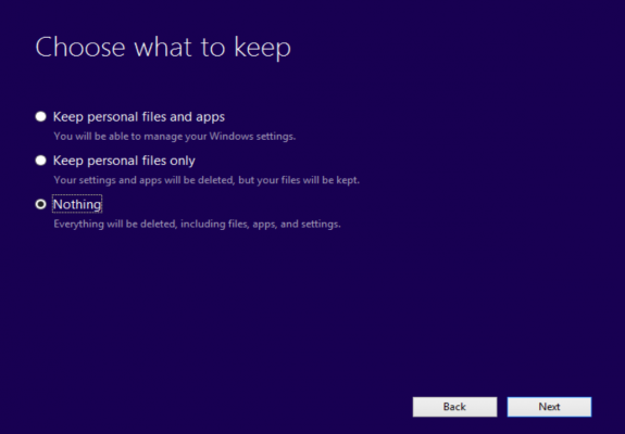 clean install windows what to keep nothing