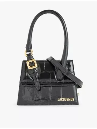 Le Chiquito Medium Croc-Effect Leather Top-Handle Bag