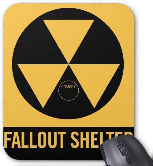 Retro Vintage Kitsch 50s Fallout Shelter Sign Mouse Pad