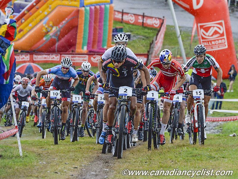 Egan Bernal (Colombia) leads at start
