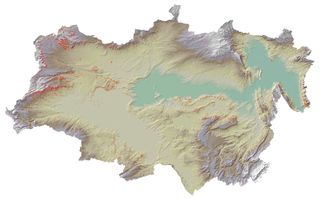 This map shows sites (in red) in the Great Divide Basin with a 95 percent probability of containing fossils.