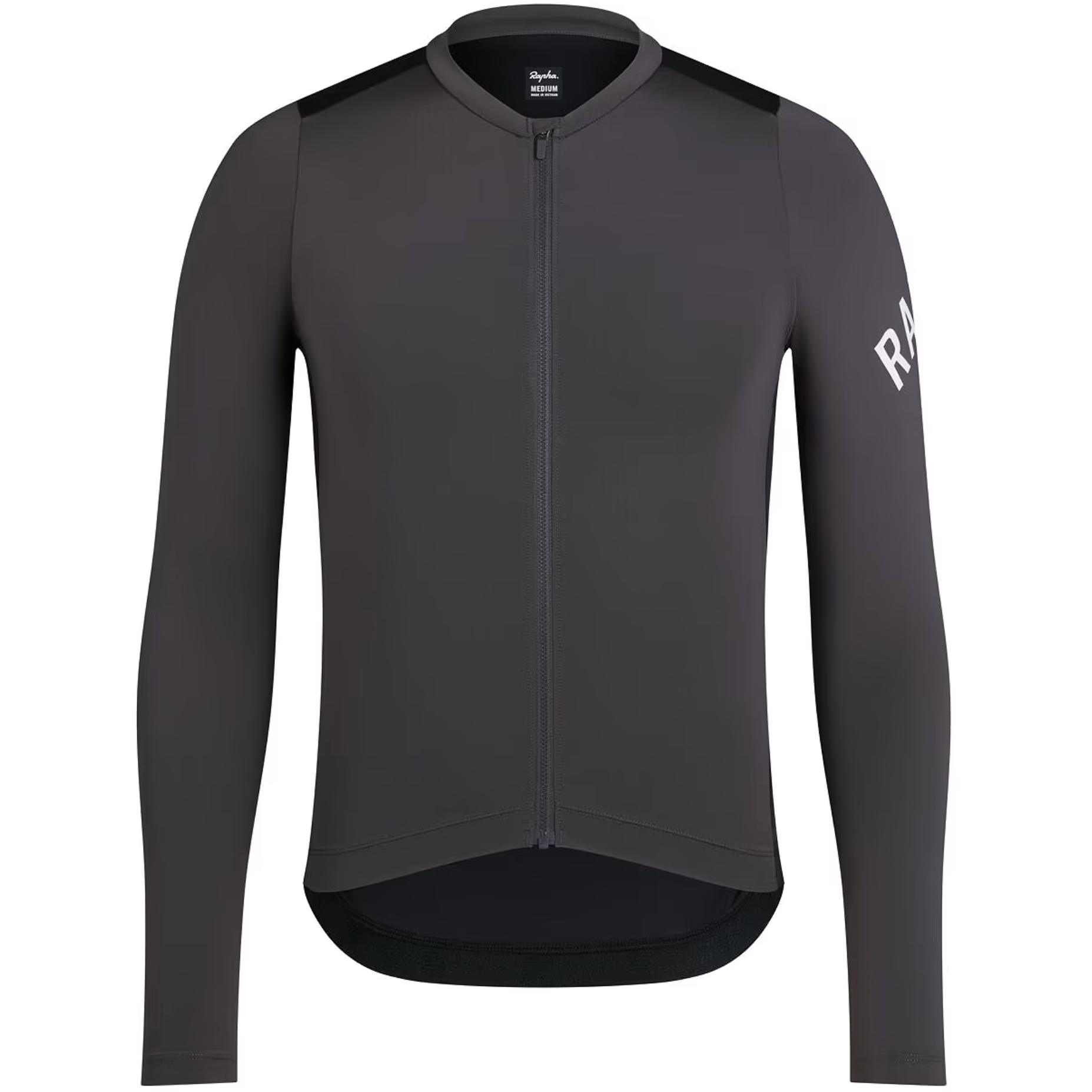 a grey Rapha Pro Team Long-Sleeve Jersey on a white background