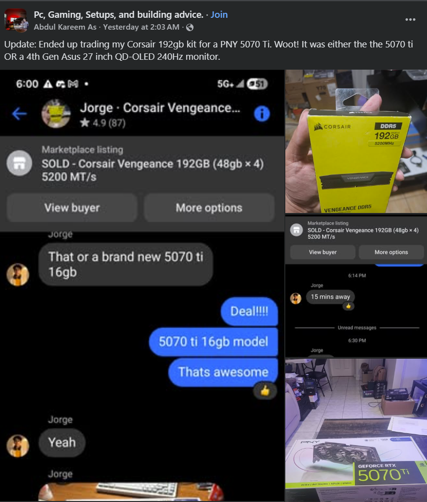facebook trade 192gb 5070 ti
