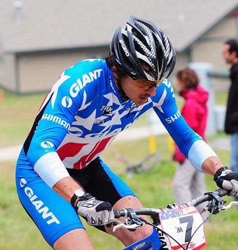 Adam Craig (Team Giant) well off the pace mid-way through the race.