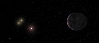 An artist's conception of the alien planet GJ 667Cc, which is located in the habitable zone of its parent star.