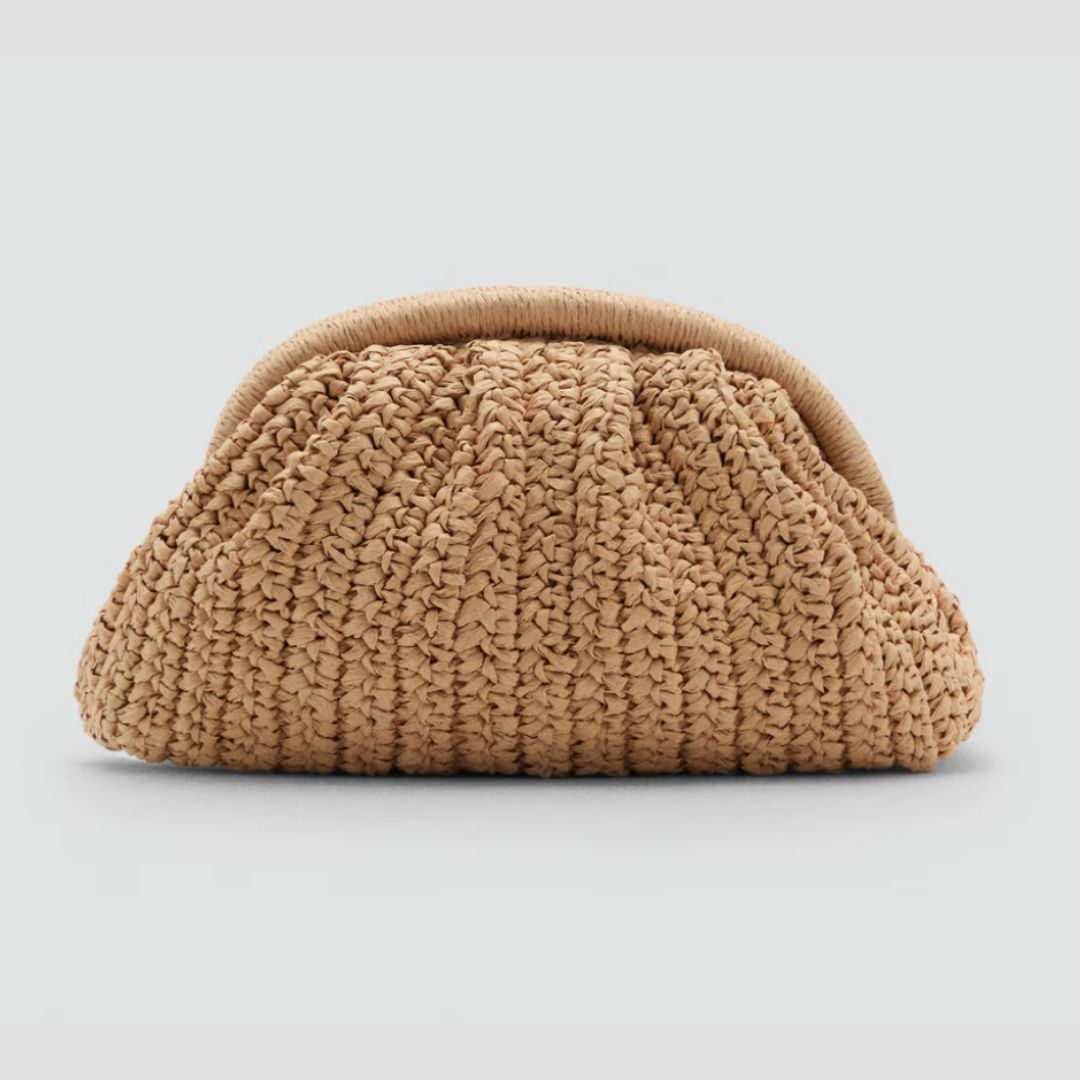 Mango Natural Fibre Clutch Bag