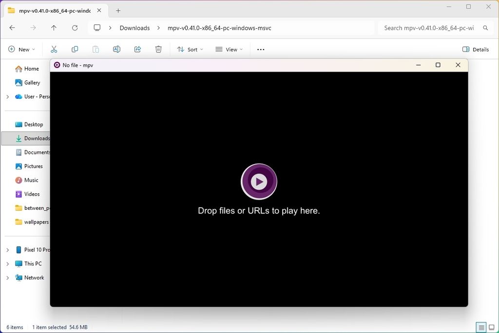 MPV UI on Windows 11