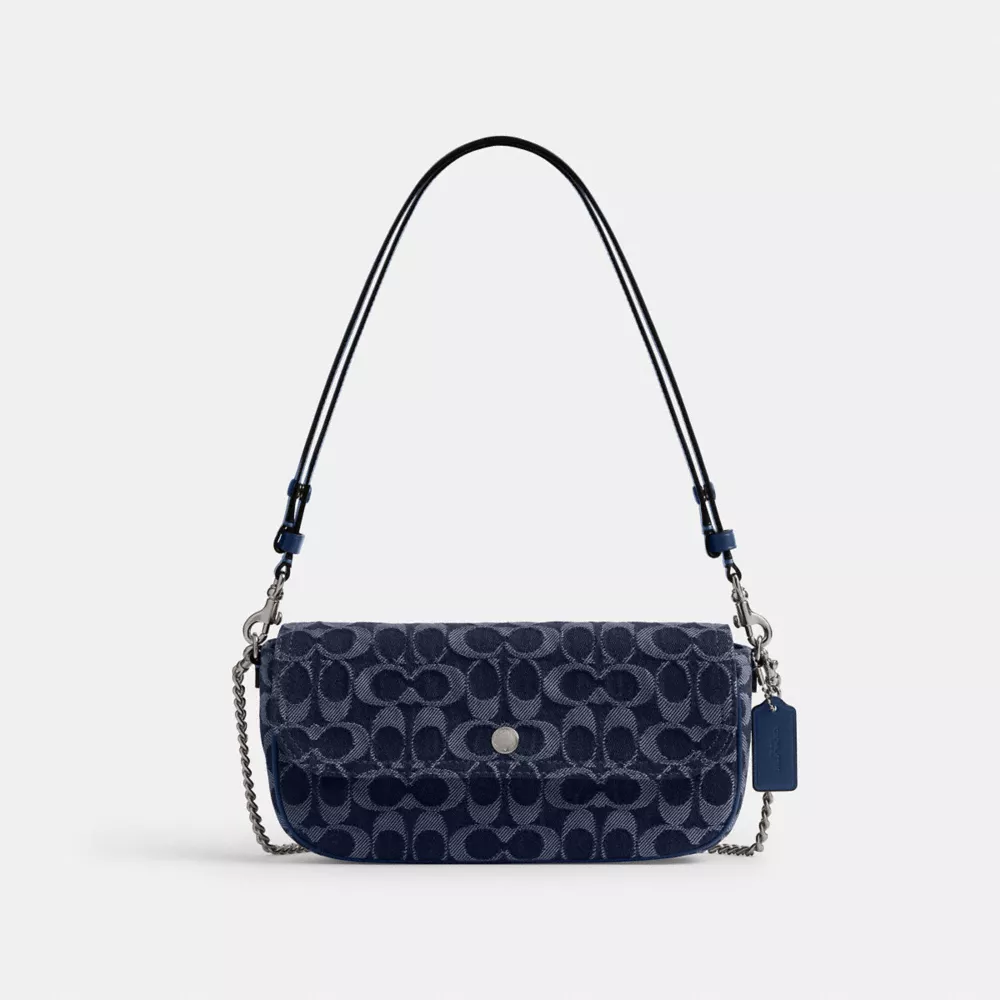 Brook Flap Chain Bag in Signature Denim