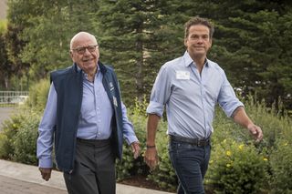Rupert and Lachlan Murdoch of Fox at the 2018 Allen & Co. conference