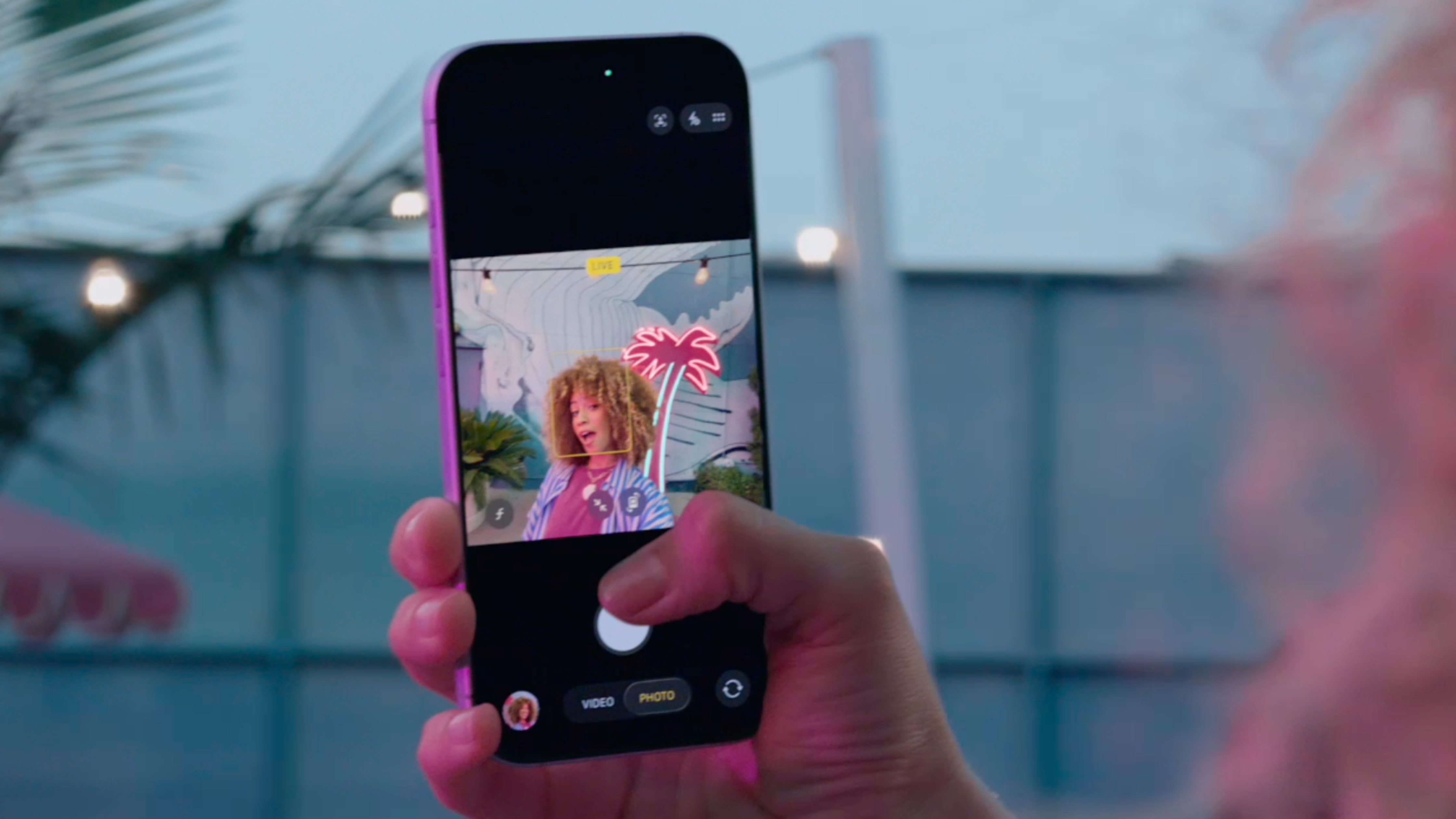 The iPhone 17&#039;s new square CenterStage camera sensor in action.