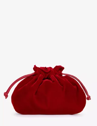 Clutch de terciopelo Puffball - Rojo