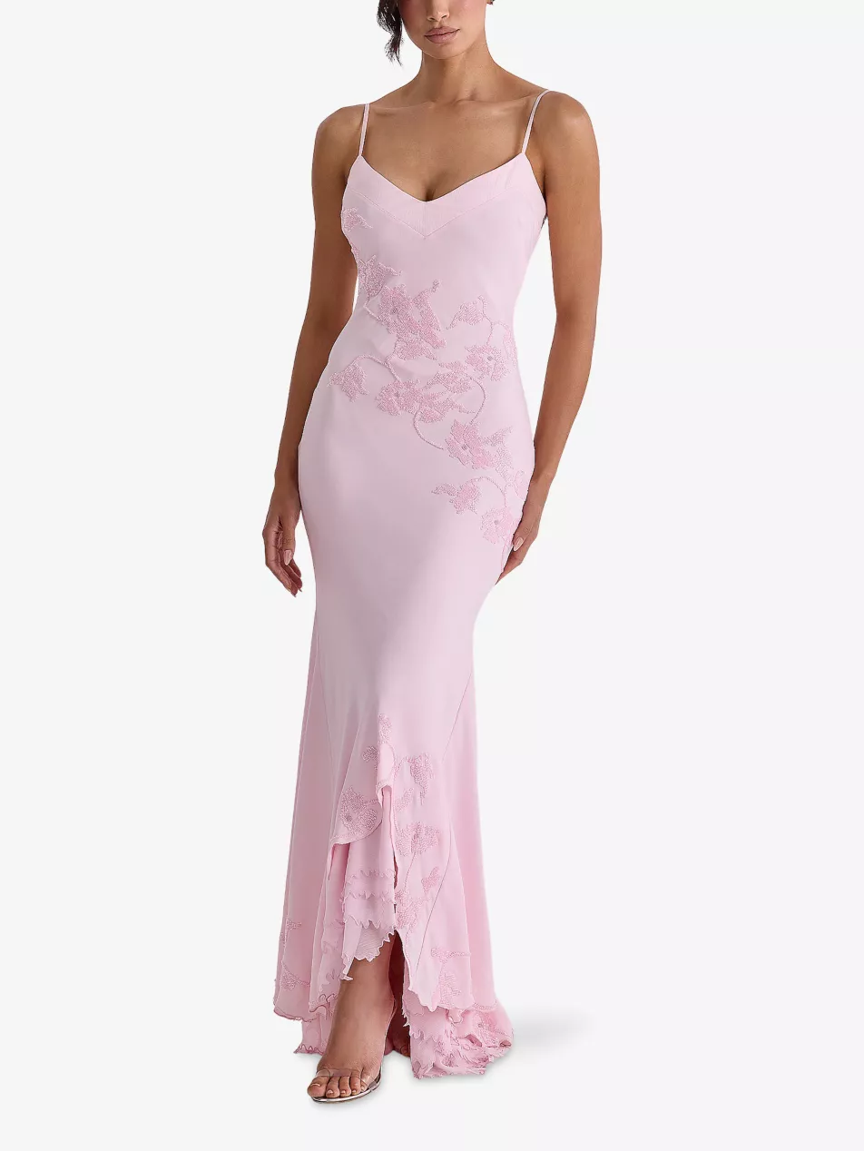 Anastelle Embellished Satin Maxi Dress - Xs (a-C Cup)