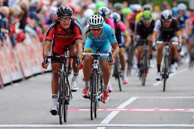 Greg Van Avermaet (BMC) leads home the bunch