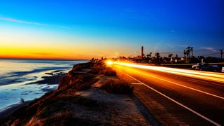 Coast Highway 101 at sunset 