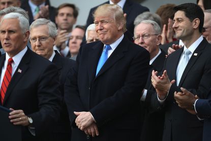 Trump, Republicans celebrate tax bill