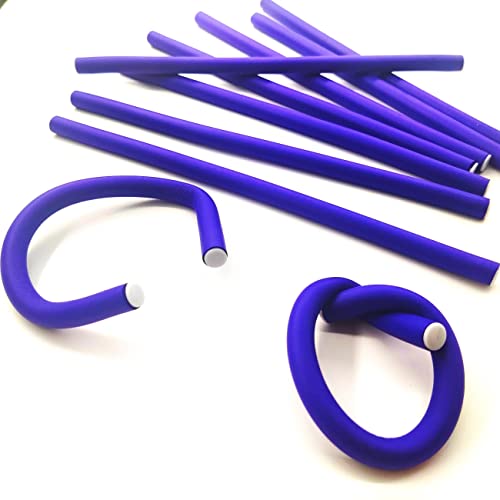 10 Pieces Flexible Curling Rods Twist Foam Hair Rollers Soft No Heat Curlers for Long &amp;amp; Short Women&#039;s Hair (0.31 X 9.4 Purple, Hot Curly Style)