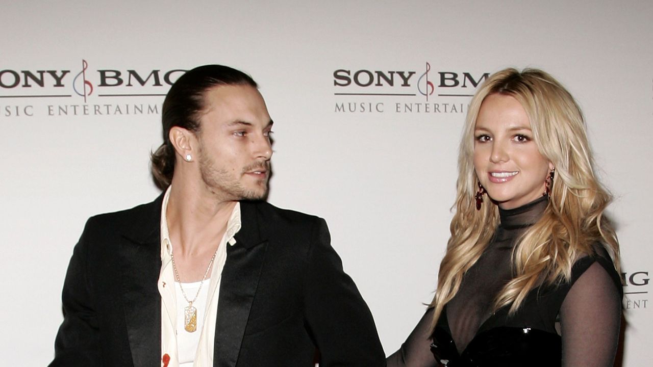 hollywood february 08 singer britney spears r and husband kevin federline arrive at the sony bmg grammy party held at the hollywood roosevelt hotel on february 8, 2006 in hollywood, california photo by vince buccigetty images