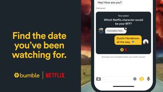 A promo image of Netflix and Bumble's Netflix Nights In dating game
