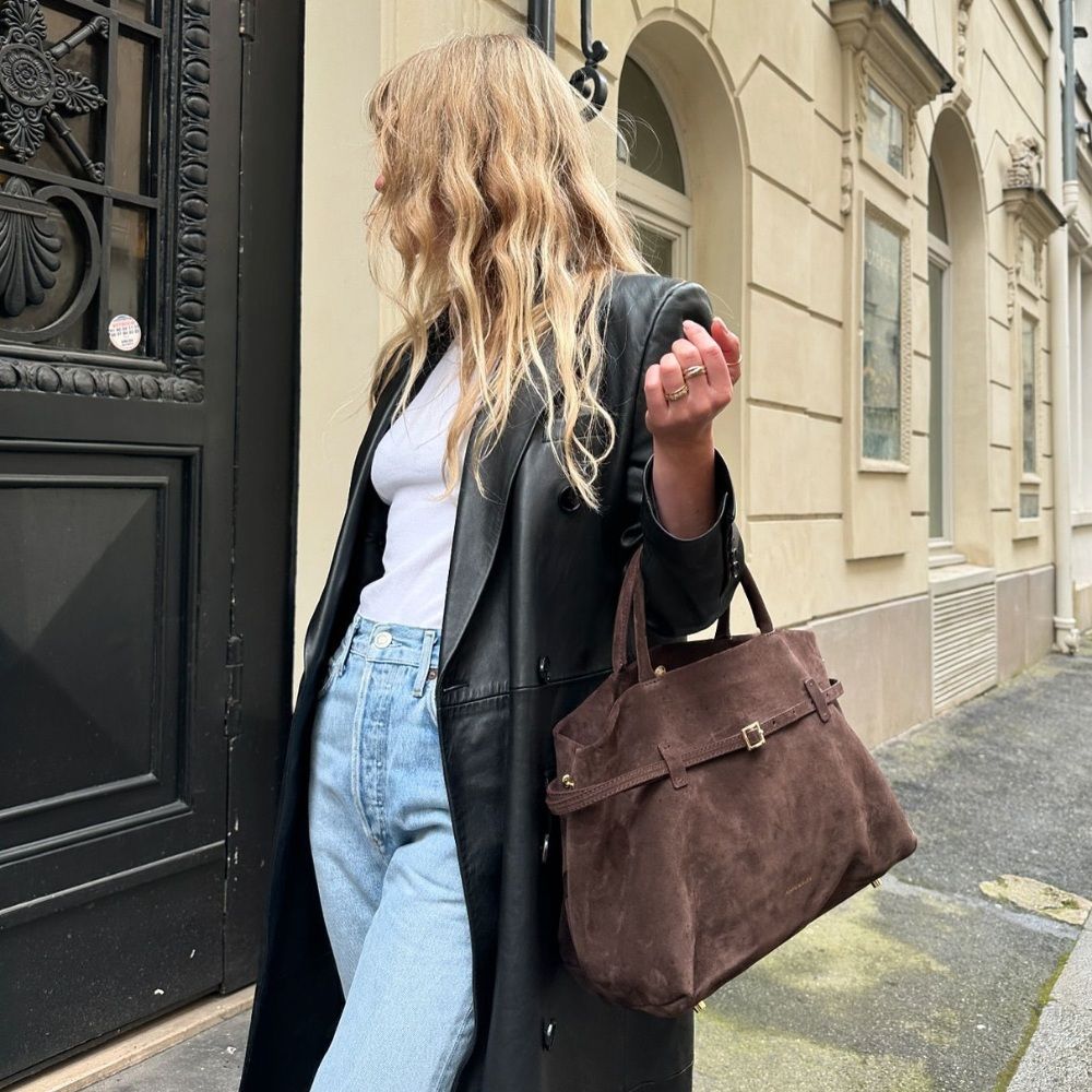 トートバッグ Manu Atelier Tote Du Jour Camel suede tote bag Everyone Is Carrying This Manu Atelier Bag That Rivals The