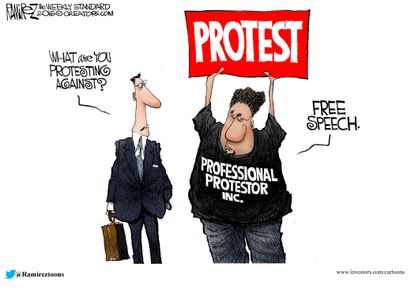 Editorial Cartoon U.S. Protesting Free Speech 2016