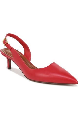 Kimberly Half D'orsay Pointed Toe Kitten Heel Pump