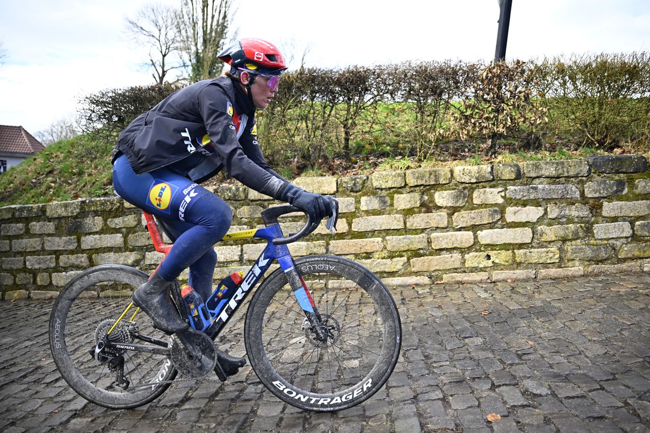 Mandatory Credit Photo by Shutterstock 15170876zLatvian Toms Skujins of LidlTrek pictured in action during a track reconnaissance session ahead this weekends oneday cycling race Omloop Het Nieuwsblad opening race of the Flemish classic one day races season Cycling Omloop Track Reconnaissance Gent Belgium 27 Feb 2025