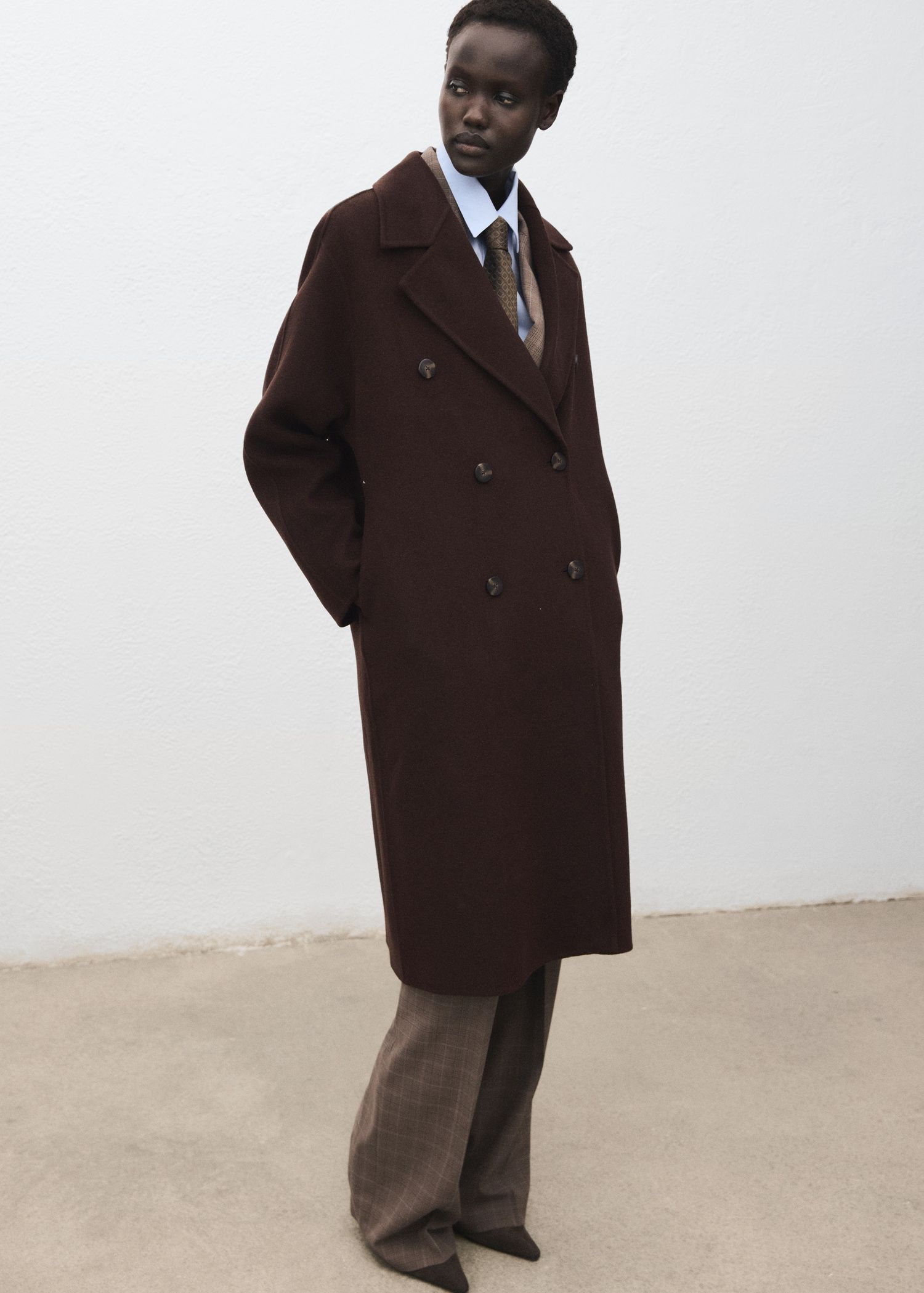 Handmade Oversized Wool Coat - Women | Mango United Kingdom