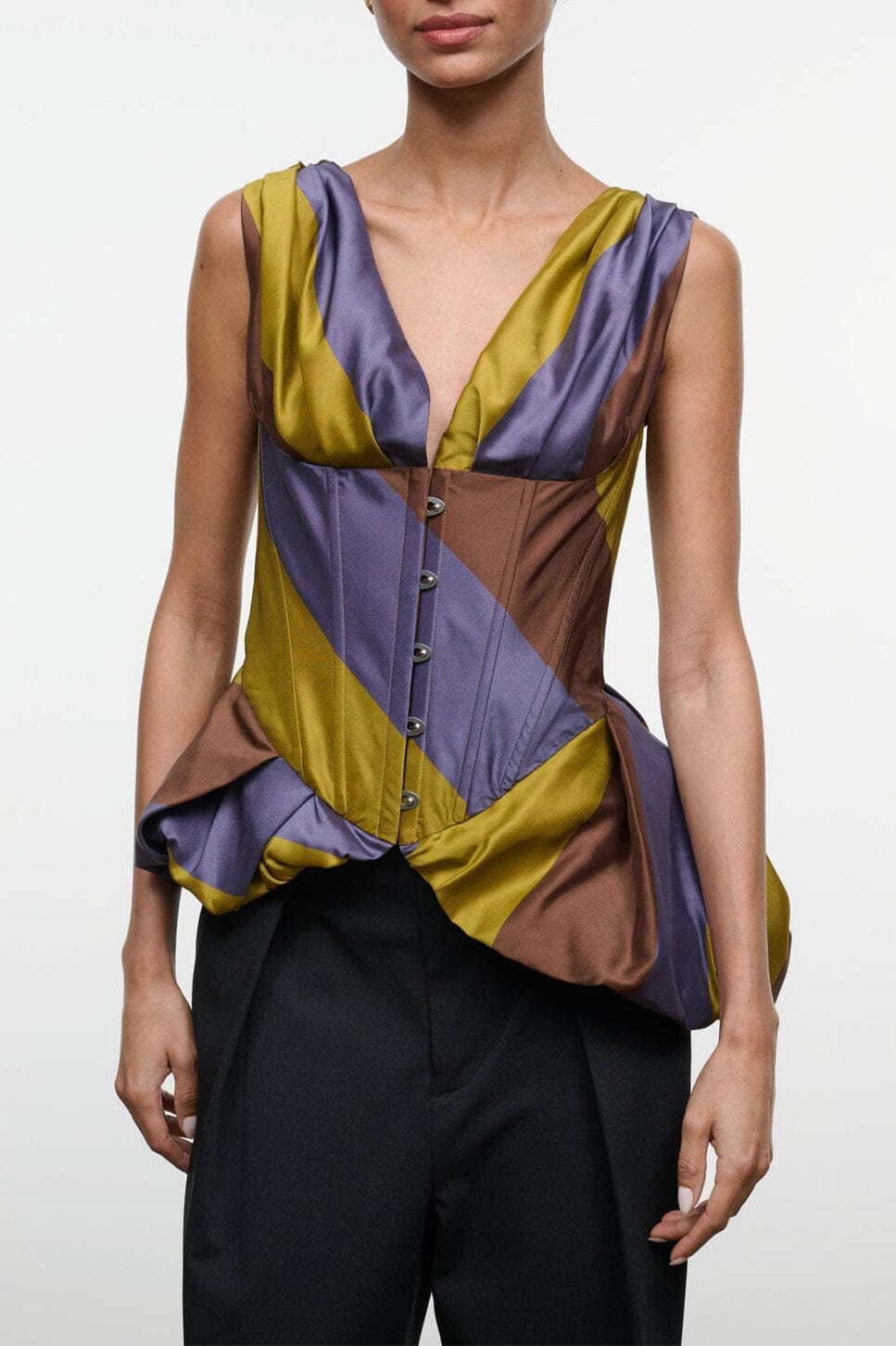 Fabianne Silk Top | Sienna Stripe Multi - Size 00