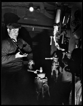 Black-and-white images from the days of steam locomotives