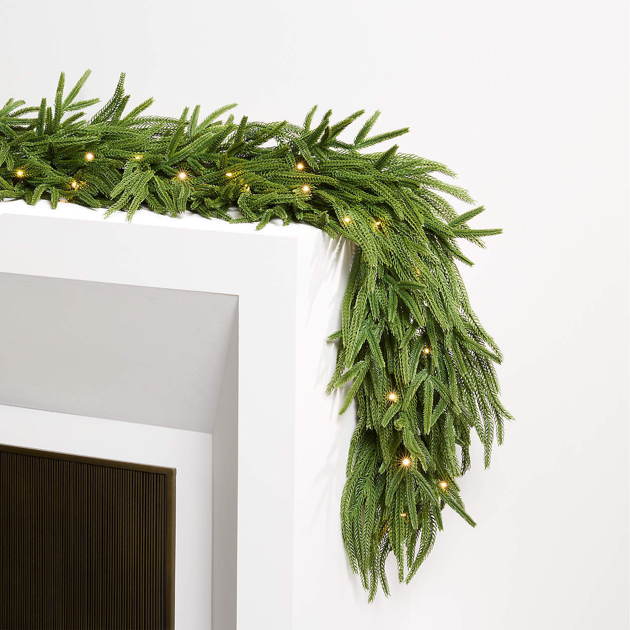 Faux Pre-Lit Norfolk Pine Garland