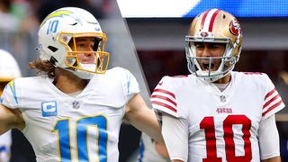 (L to R) Justin Herbert and Jimmy Garoppolo will face off in the Chargers vs 49ers live stream