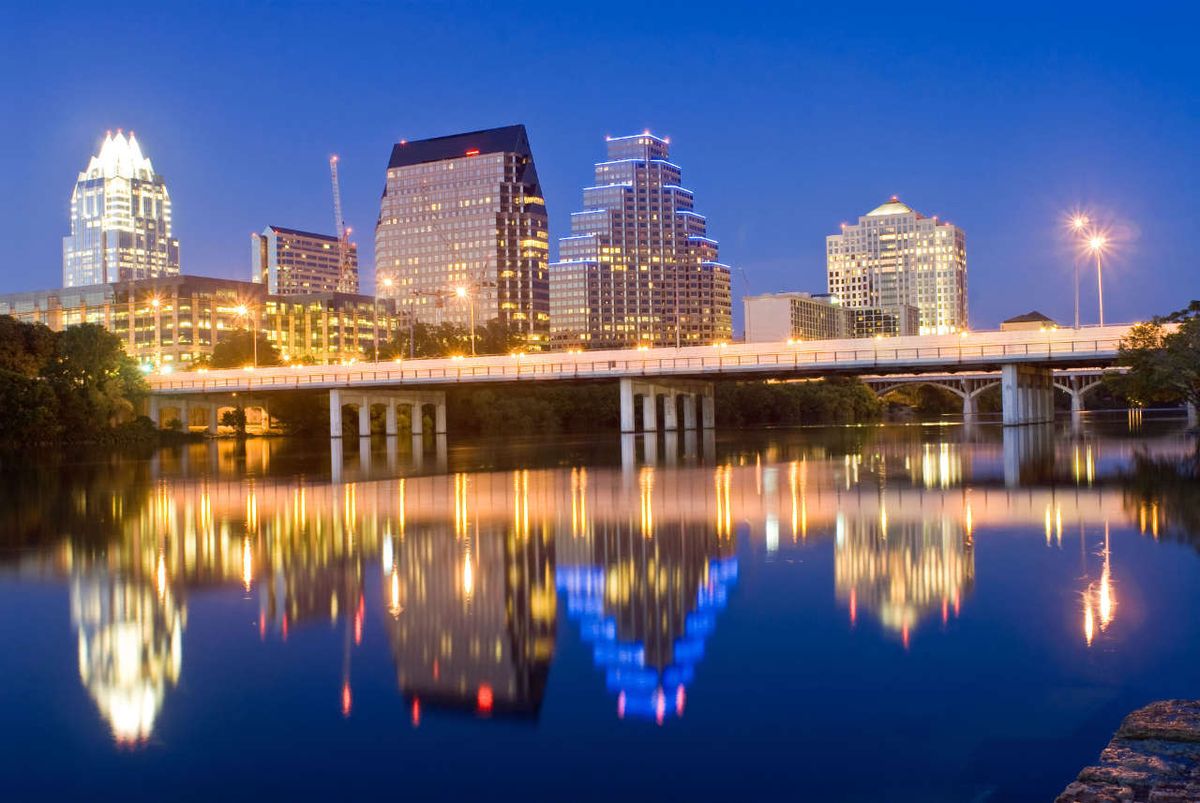 Austin Texas skyline at night