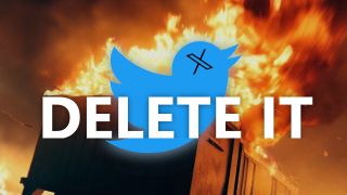 Delete it text above Twitter logo