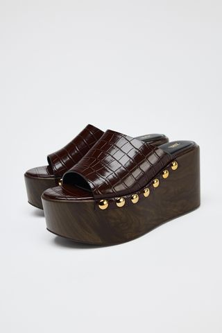 Embossed Platform Wedges