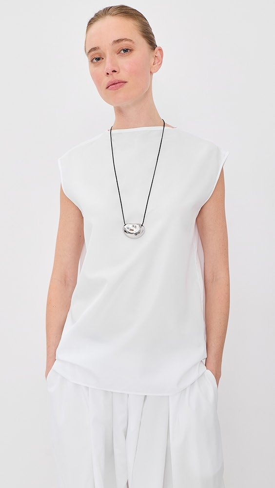 Tibi Summer Nylon Sleeveless Cocoon Top