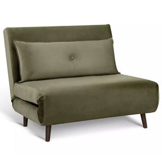 Habitat Roma Small Double Velvet Chairbed in Sage Green