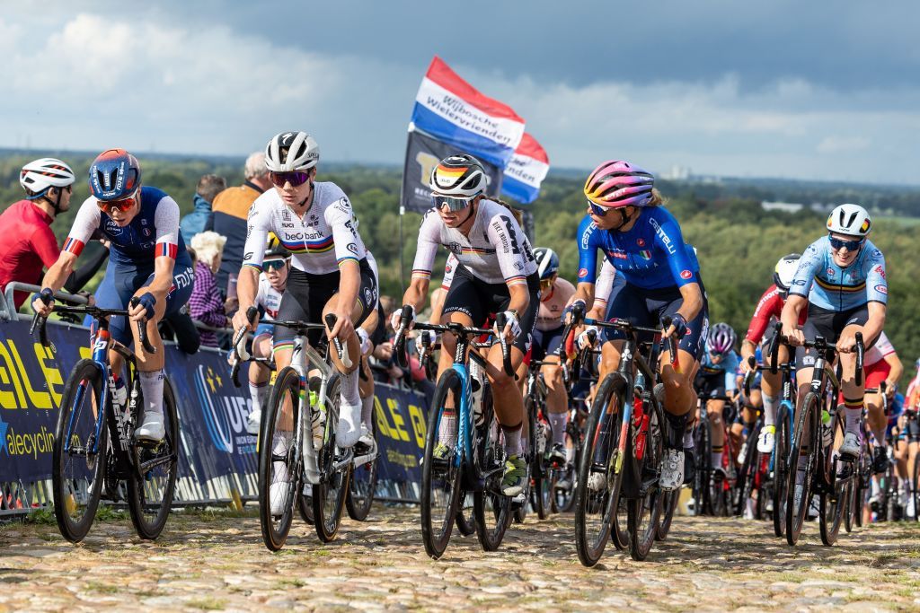 Belgian Lotte Kopecky of SD Worx pictured in action during the Elite Womens Road Race 1313km around and on the Col du VAM on day 4 of the UEC Road European Championships in Wijster The Netherlands Saturday 23 September 2023 The European cycling championships takes place from 20 to 24 september BELGA PHOTO DAVID PINTENS Photo by DAVID PINTENS BELGA MAG Belga via AFP Photo by DAVID PINTENSBELGA MAGAFP via Getty Images