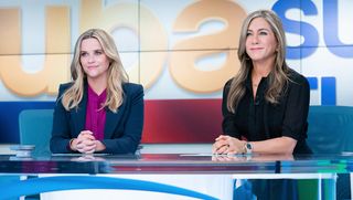 Jennifer Aniston as Alexandra "Alex" Levy and Reese Witherspoon as Bradley Jackson in The Morning Show on Apple TV Plus
