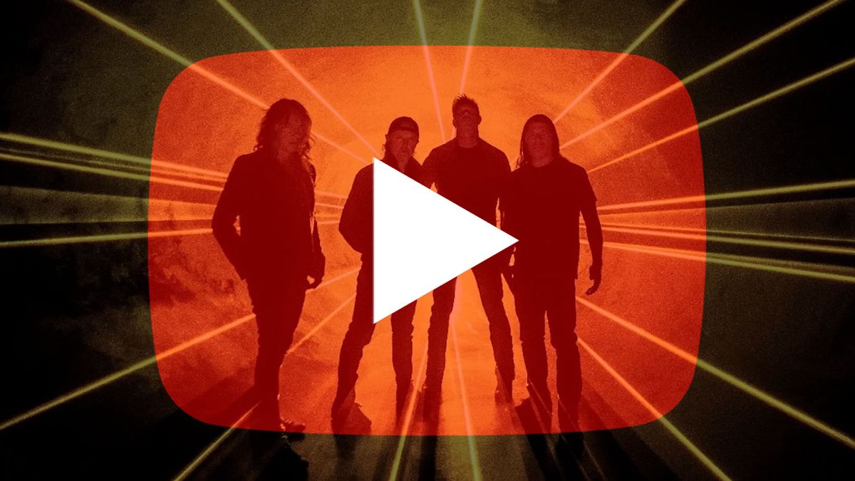 A 2023 Metallica promo shot superimposed with the YouTube logo