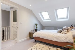 Bedroom and bathroom in loft conversion